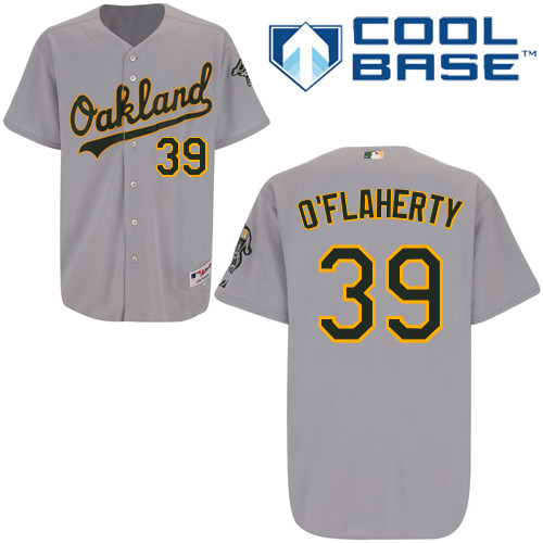 Eric O-Flaherty #39 Youth Baseball Jersey-Oakland Athletics Authentic Road Gray Cool Base MLB Jersey
